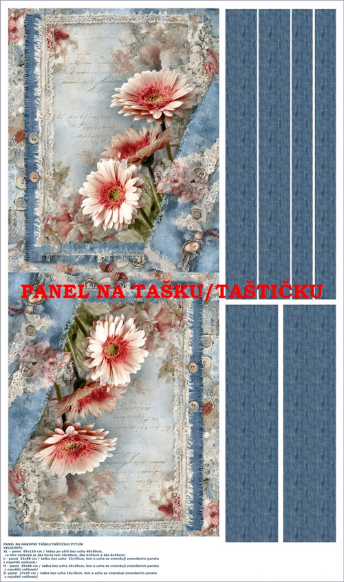 Panel na tašku/taštičku - bavlna XL