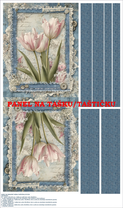 Panel na tašku/taštičku - bavlna XL