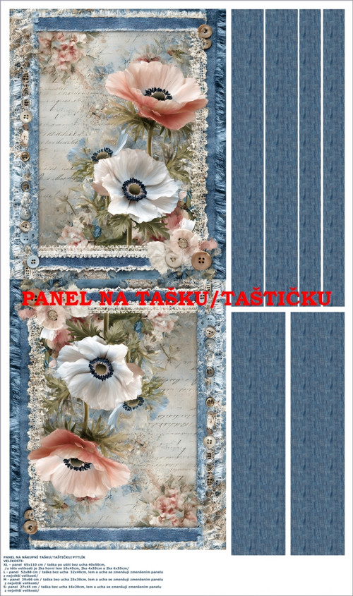 Panel na tašku/taštičku - bavlna XL