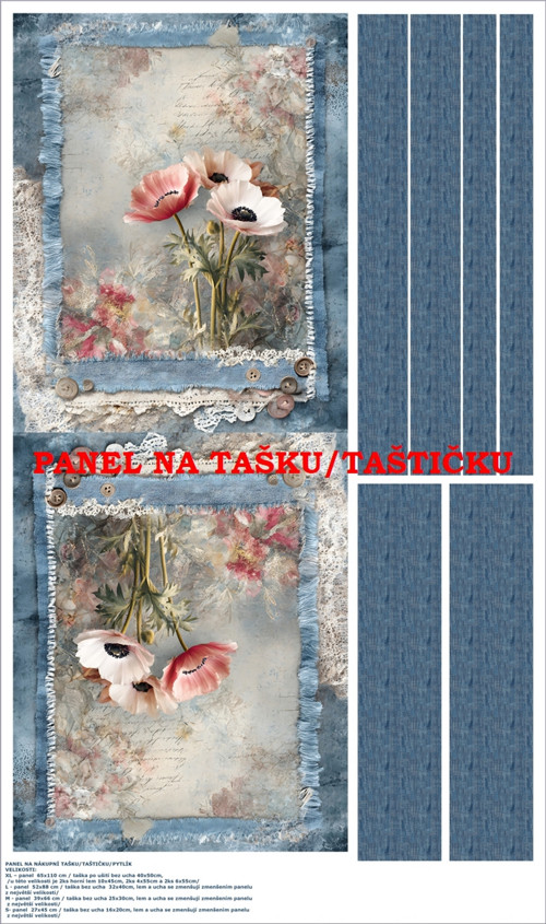 Panel na tašku/taštičku - bavlna XL