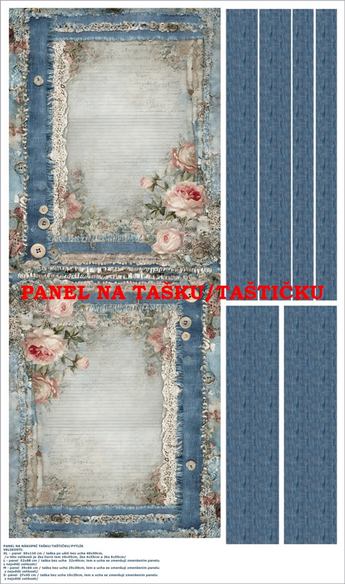 Panel na tašku/taštičku - bavlna XL