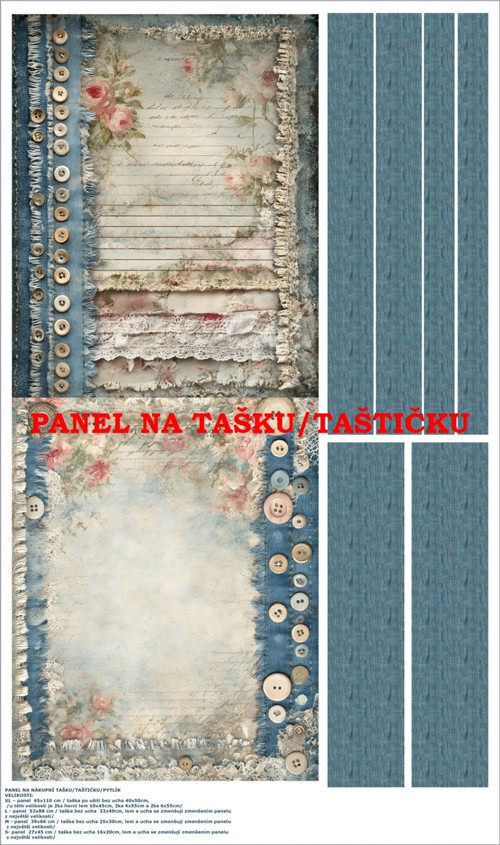 Panel na tašku/taštičku - bavlna XL