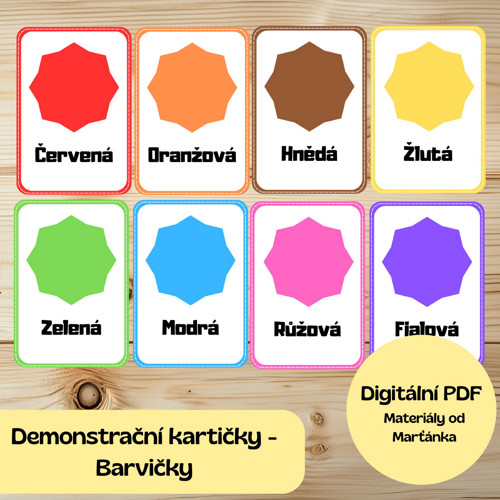 Demonstrační kartičky – Barvičky (PDF ke stažení)