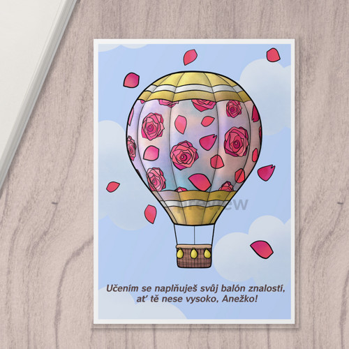 Linkovaná podložka Balón floral 3 - růže A4