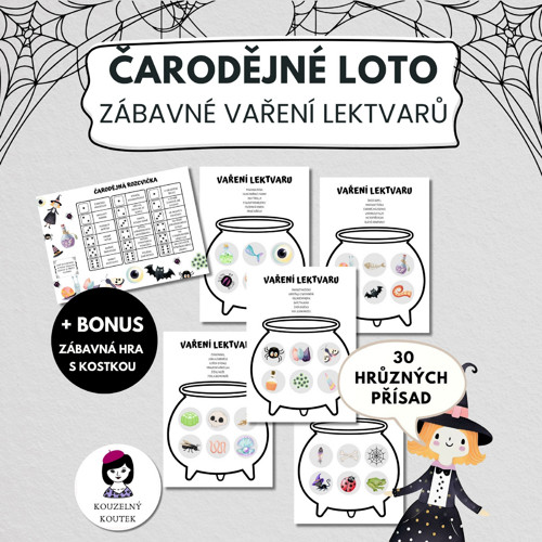 Čarodějné loto - pálení čarodějnic, Halloween