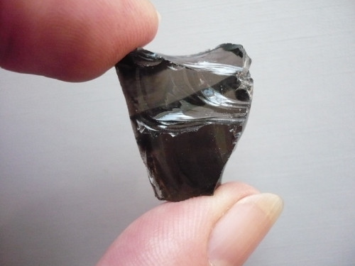 Surový - obsidián kouřový 26 mm, č.15w