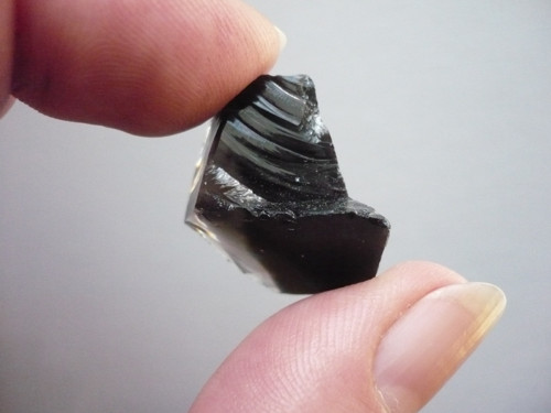 Surový - obsidián kouřový 27 mm, č.16w