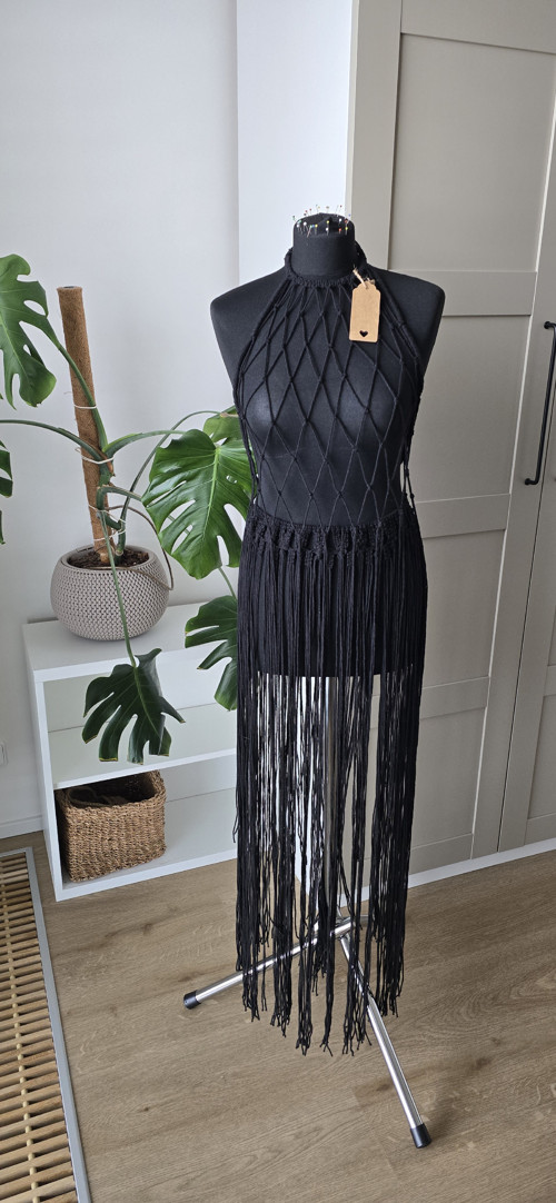 Černý macrame komlet.