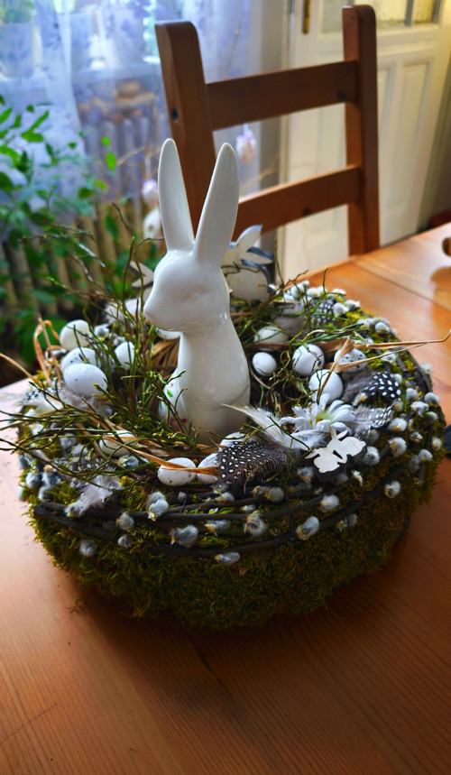 Jarní Country přírodní květinovomechový věnec 40cm