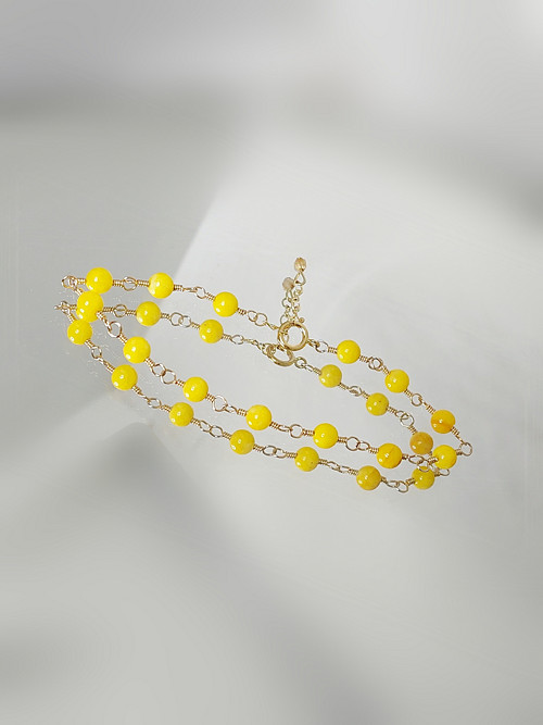 "SUN" náramek 5% zlata 14Kt Persian jadeit