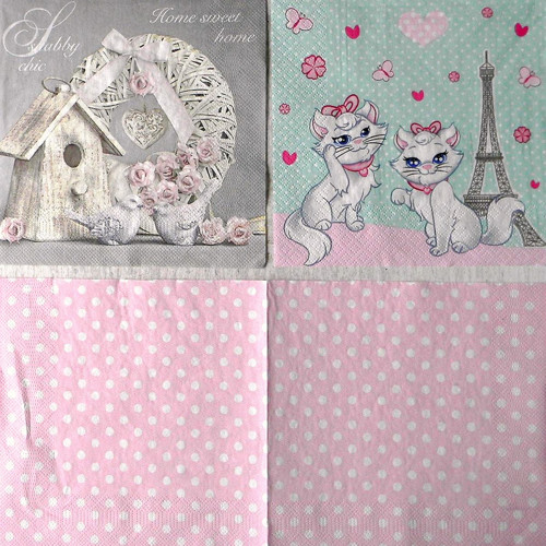 Vintage,shabby-tématická sada ubrousků - 009