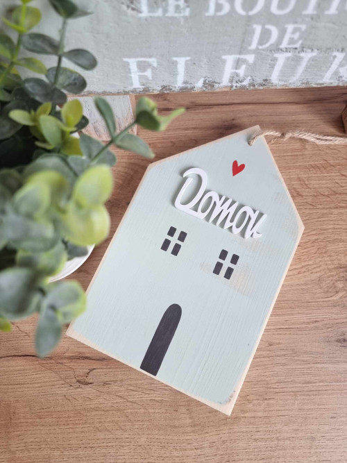 VELKÝ DŮM (masiv) - závěsný - DOMOV/zelená