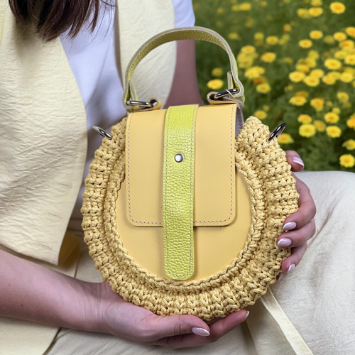 Háčkovaná kabelka/ Crossbody 'TOY BAG' /Žlutá