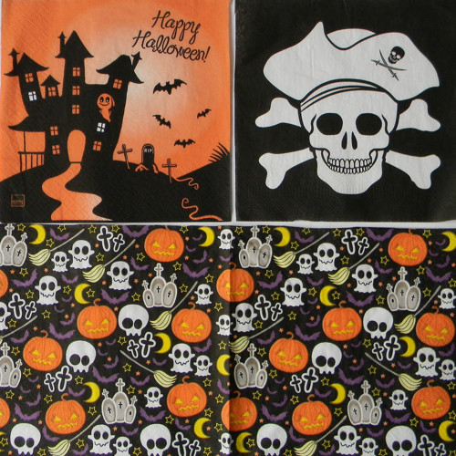 Halloween-tématická sada 1/4 ubrousků - 017