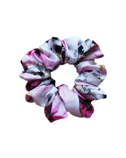 Gini HEDVÁBNÁ scrunchie M- ACUARELA ROSA