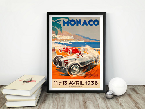 Vintage plakát Grand Prix Monaka Formule 1 - 1936
