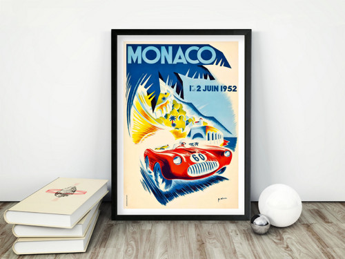 Vintage plakát Grand Prix Monaka Formule 1 - 1952