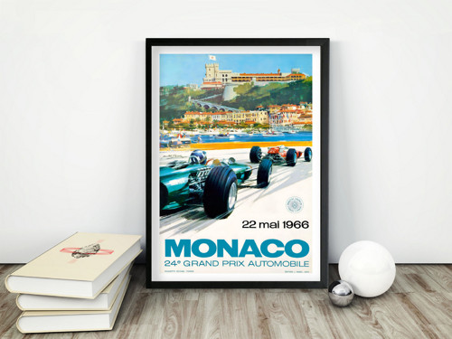 Vintage plakát Grand Prix Monaka Formule 1 - 1966