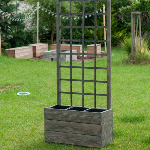 Truhlík s treláží 80 cm - antracit / šedá