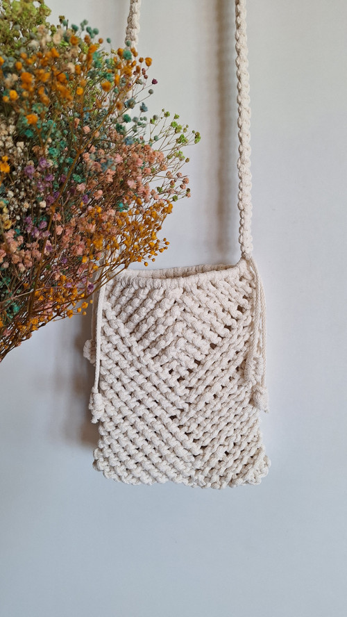 Boho kabelka Mini/Minimal krémová — foto 1