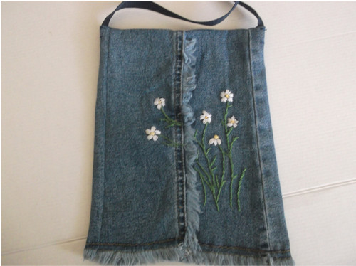 Džínové crossbody žebradlo, kabelka 19x23,5 cm
