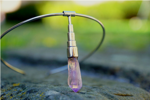 Nerezový náhrdelník.... " Purple ". — foto 1