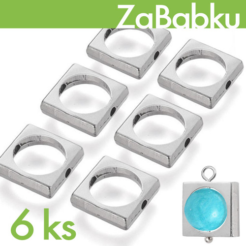 Rámečky na korálky 11x11mm / 6 kusů