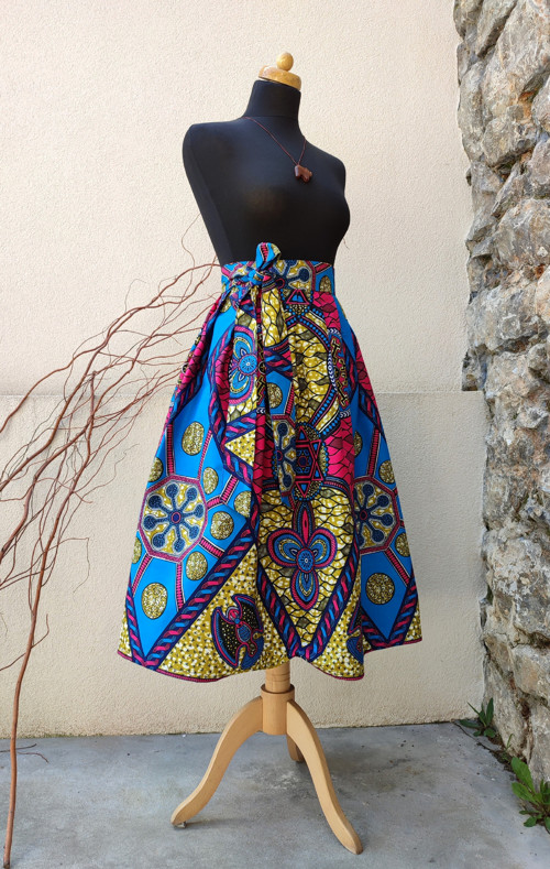 Afrika - Modrorůžový Design Midi — foto 1
