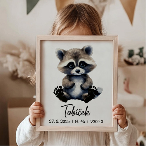 Tištěný plakát k otisknutí nožiček A4 - Mýval
