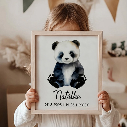 Tištěný plakát k otisknutí nožiček A4 - Panda