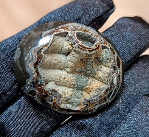 Amonitová geoda s Pyritem, ID 4882, 40x33 mm