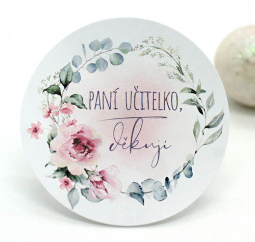 Paní učitelko, děkuji samolepky 12 ks - velké