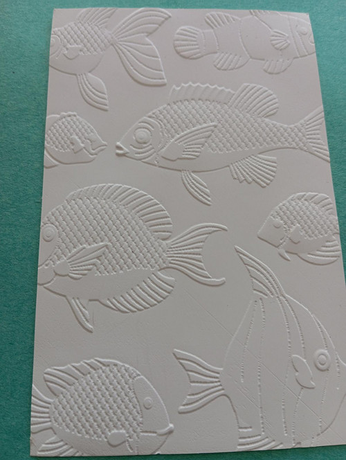 Embossing karta ryby