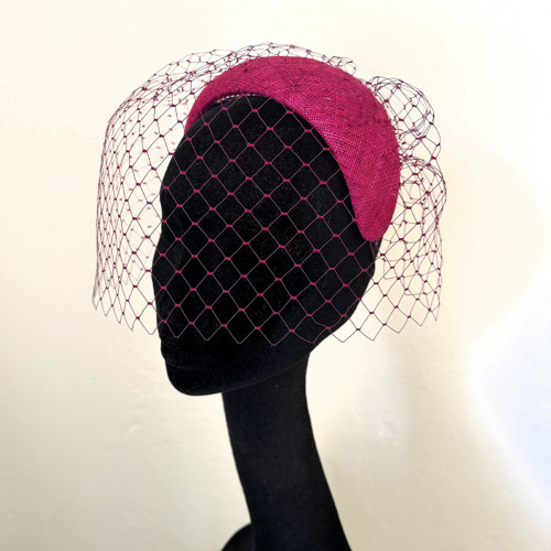 Fascinátor Headband Závoj Magenta