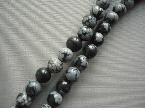 Vrt. 6 mm - obsidián vločkový, 2 ks