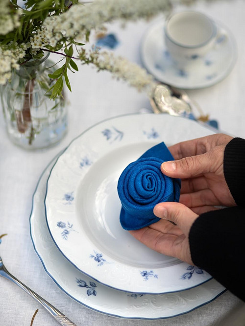 Lněný ubrousek Cobalt Blue