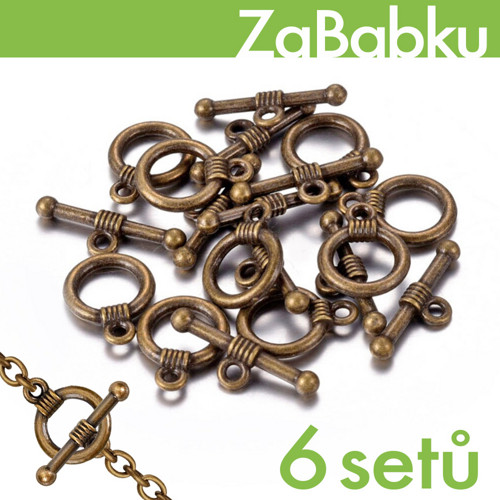 Americke zapínání starobronz - 6 setů