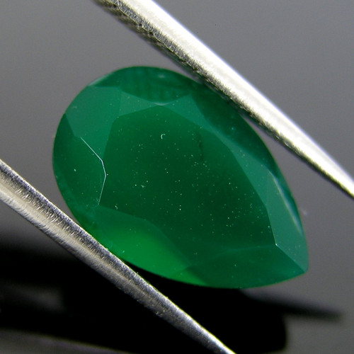 Zelený chalcedon-achát, přírodní barva!, 15x10 mm