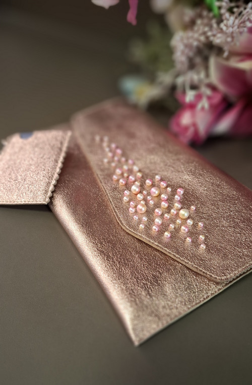 Jemné růžové psaníčko Pearl Rosa