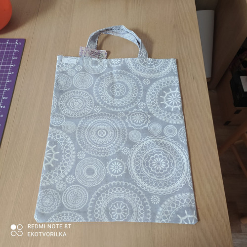 Nákupní taška šedá mandala