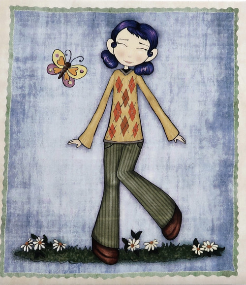 GARDEN GIRLS - látkový panel 25 x 29 cm