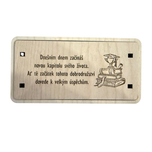 Originální přání k promocím se schovkou na peníze