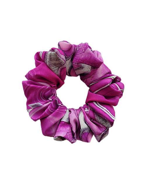 Gini HEDVÁBNÁ scrunchie M- MAGENTA MARBLE — foto 1