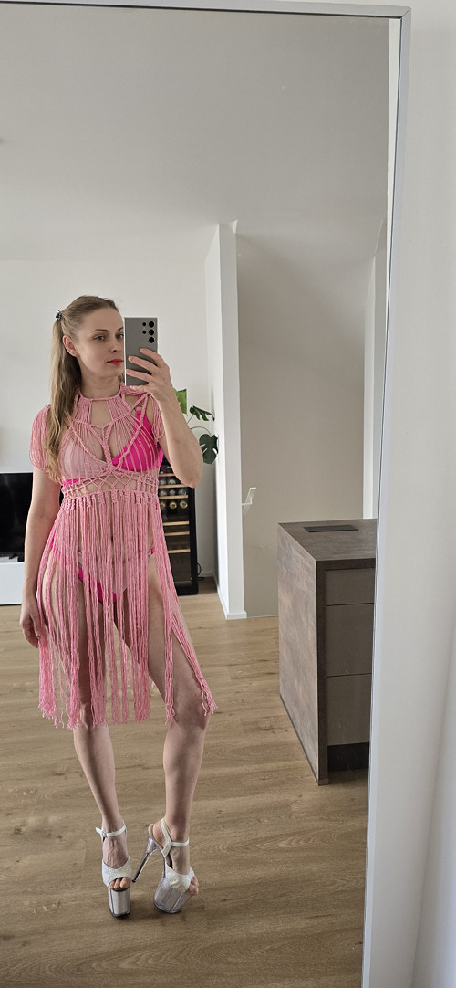 Macrame šaty Růžové.