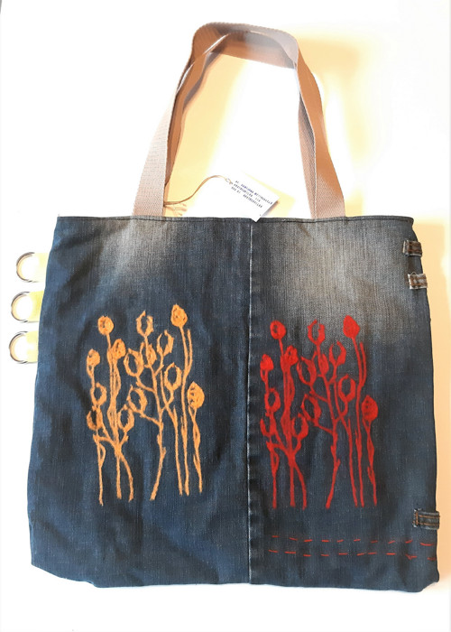HandMade Riflová kabelka DG jeans damská filc