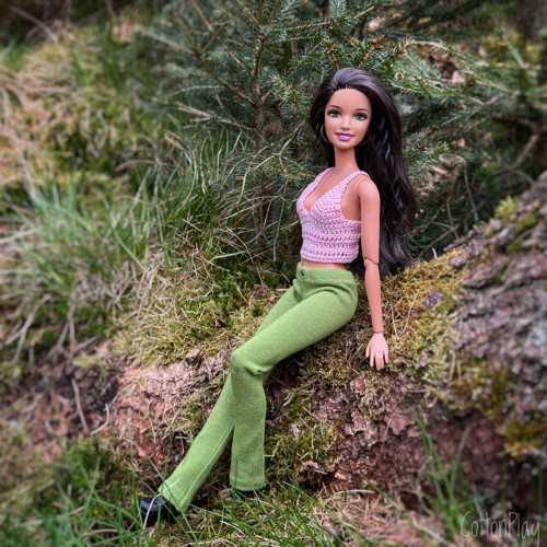 Zelené elastické kalhoty pro Barbie — foto 1