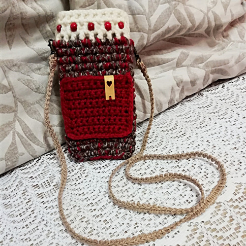 Taštička na mobil boho háčkovaná