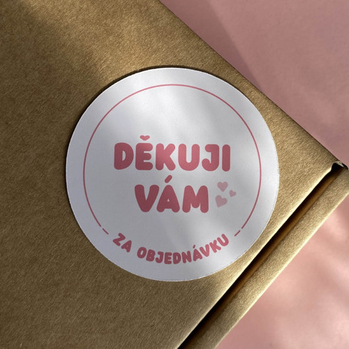 Samolepky na balíčky „Děkuji Vám za objednávku“