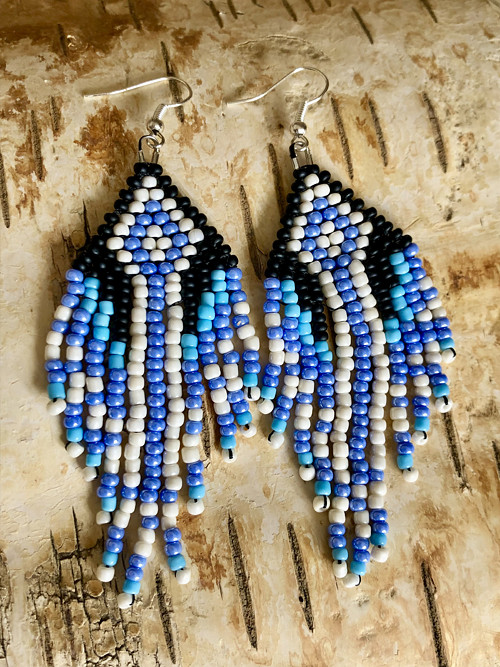 Šité Vzorované Boho Náušnice - Indiánky — foto 1
