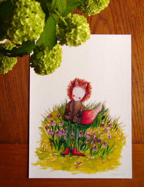 Reprodukce/ tisk/ print: "Liška - holka" A4